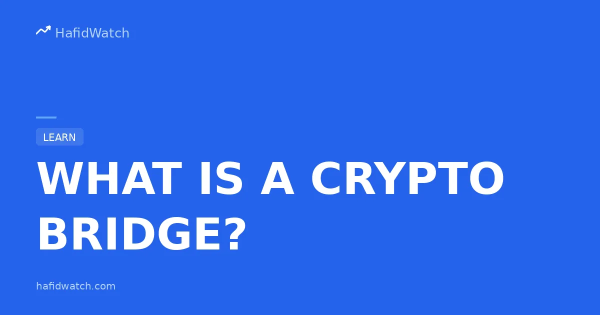 HafidWatch educational guide banner displaying What Is A Crypto Bridge